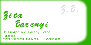 zita barenyi business card