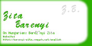 zita barenyi business card